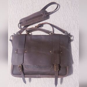 Handmade leather messenger bag